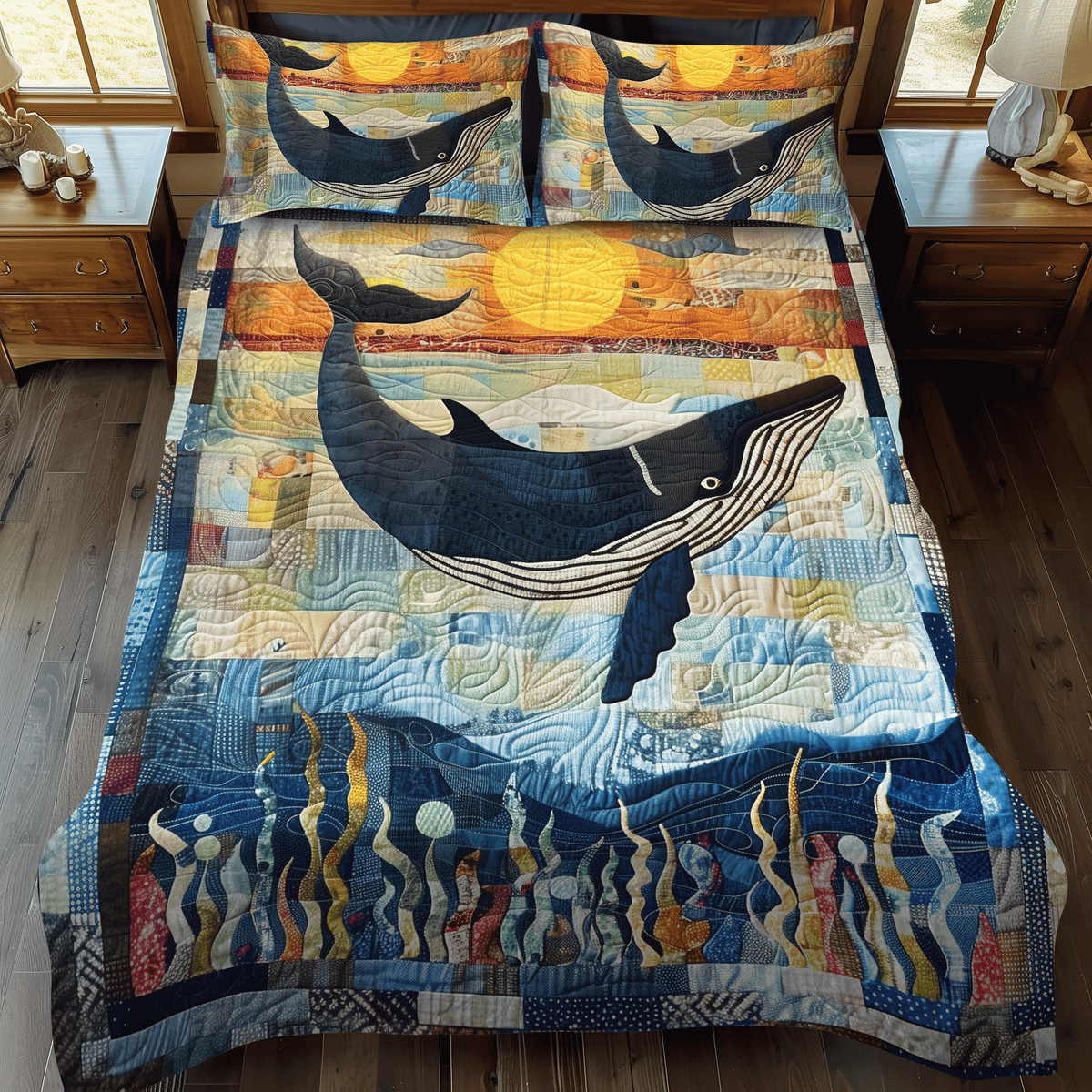 Twilight Tail Dance 3-Piece Quilted Bedding Set