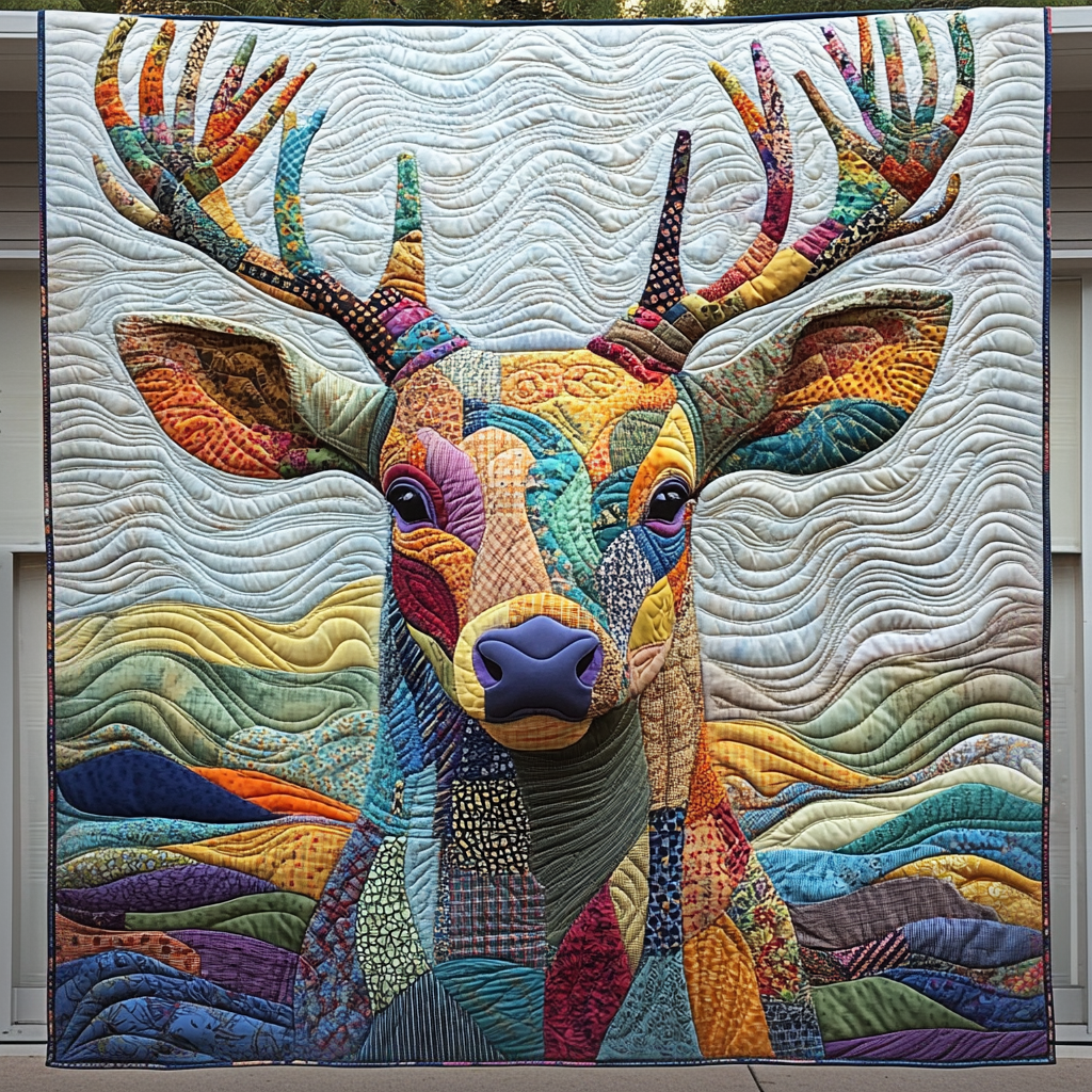 Twilight Antlers Quilted Blanket