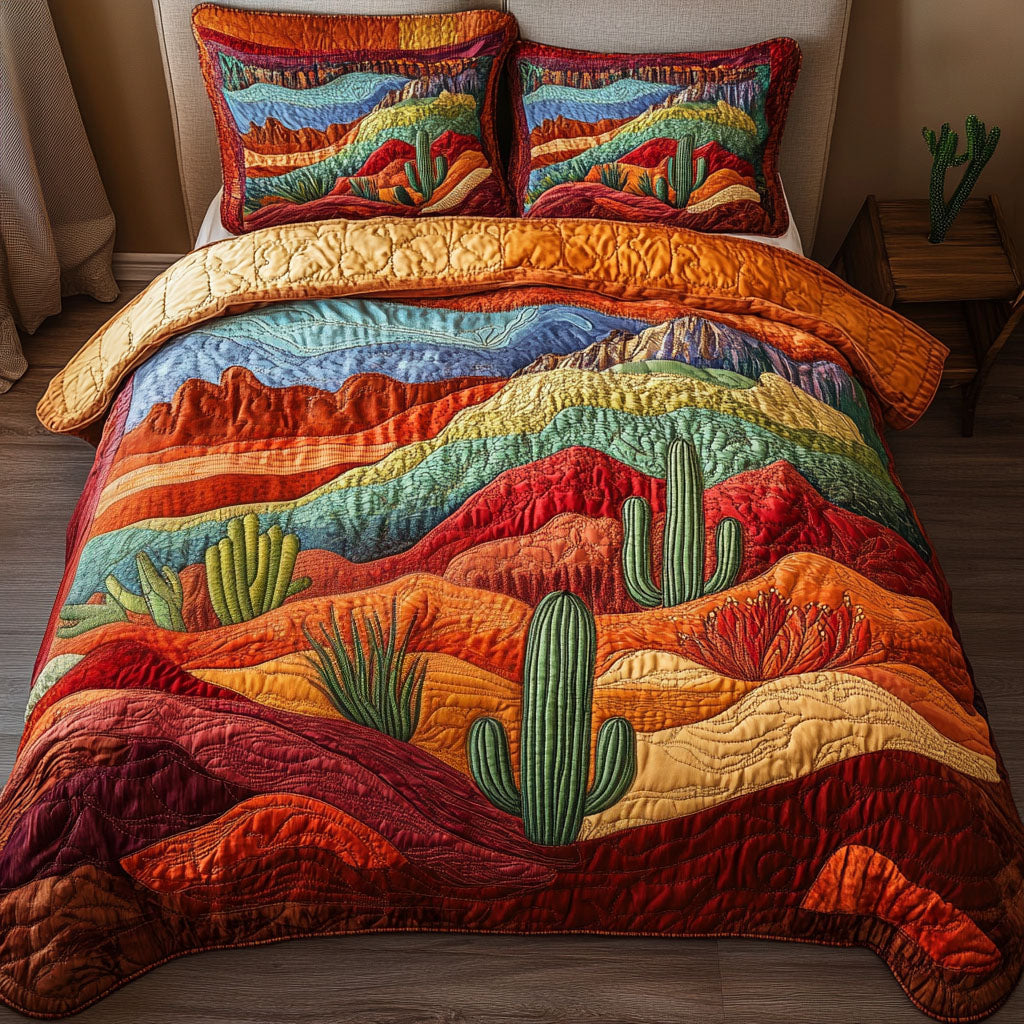 Twilight Desert 3-Piece Quilted Bedding Set