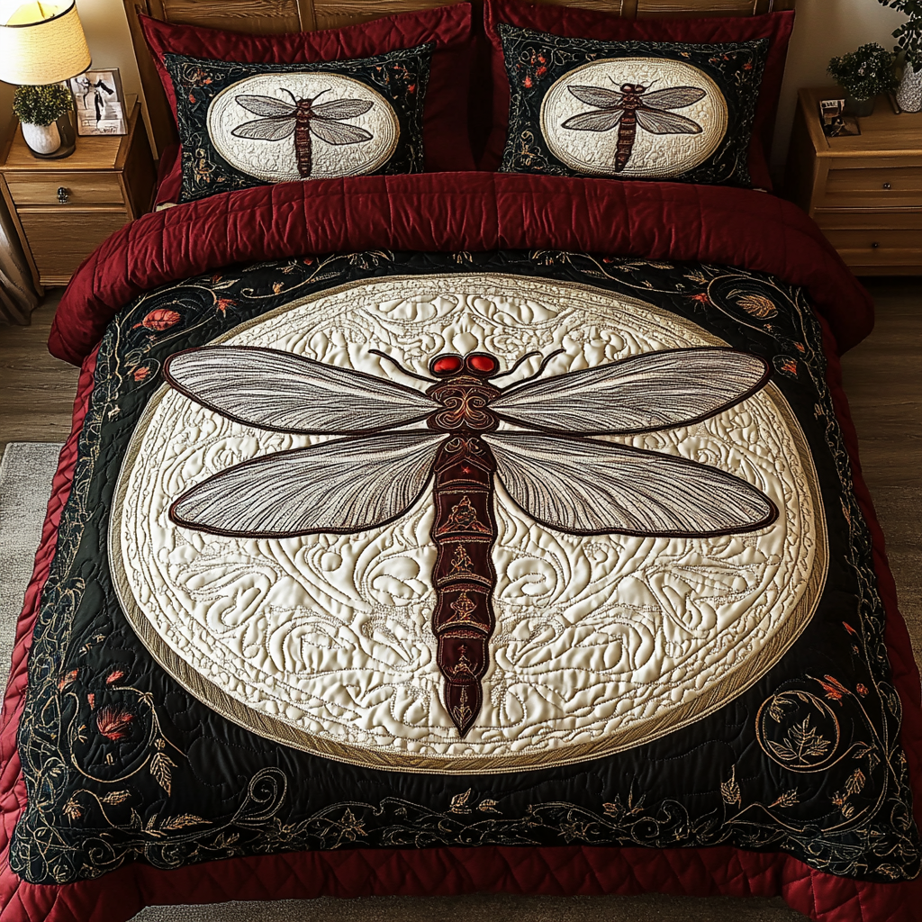 Twilight Flutter 3-Piece Quilted Bedding Set