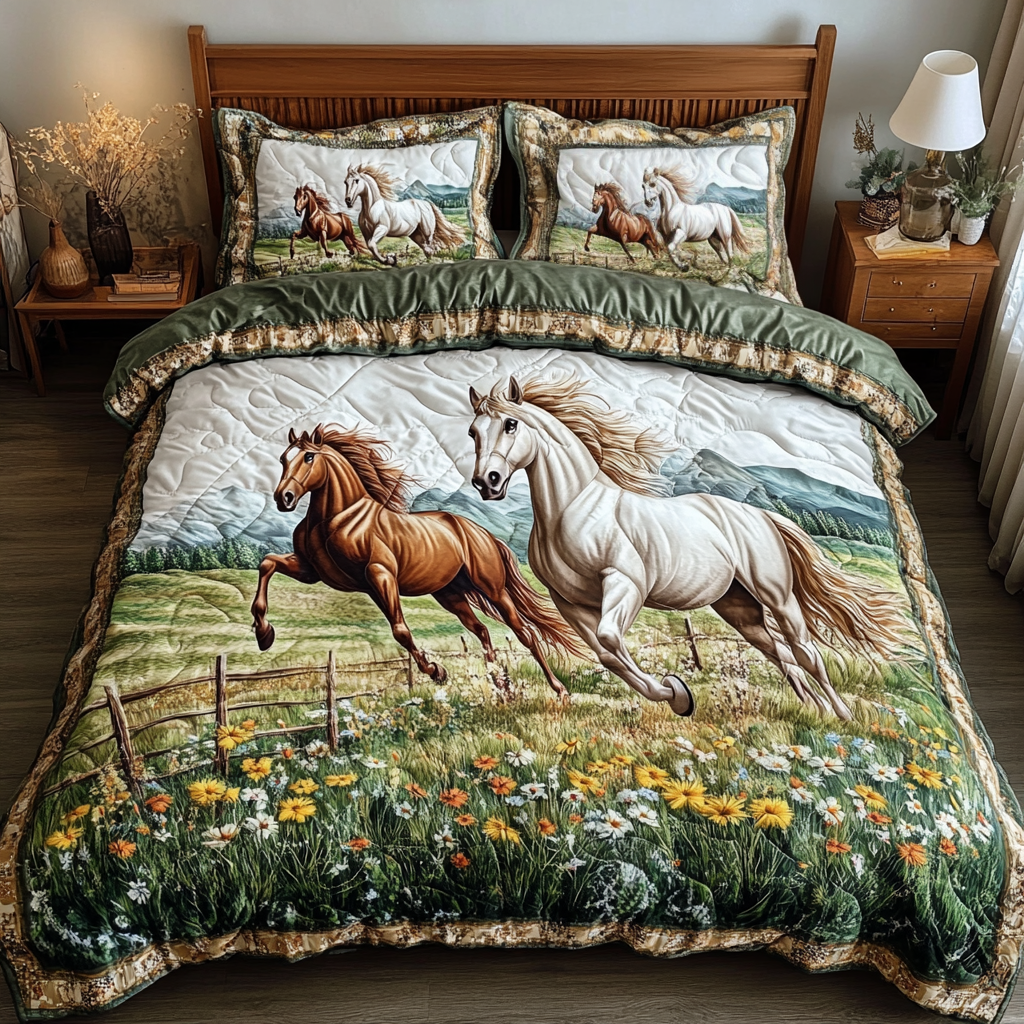 Twilight Gallop 3-Piece Quilted Bedding Set