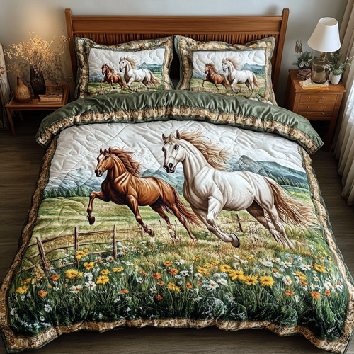 Twilight Gallop 3-Piece Quilted Bedding Set