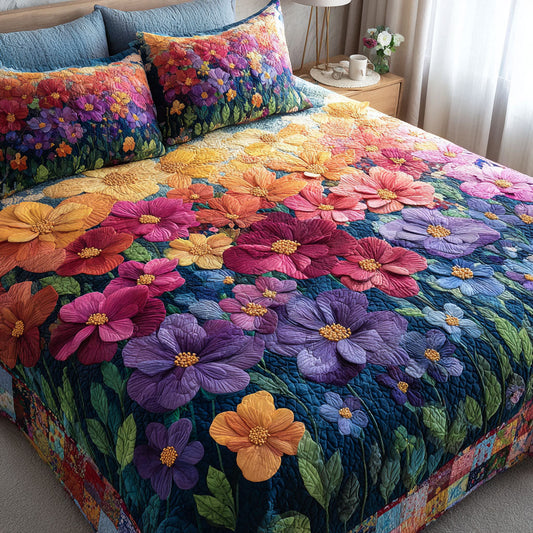 Twilight Garden 3-Piece Quilted Bedding Set