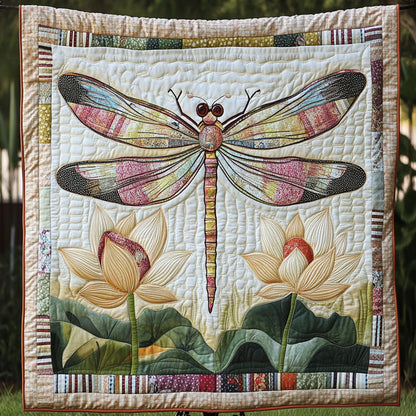 Twilight Lotus Quilted Blanket