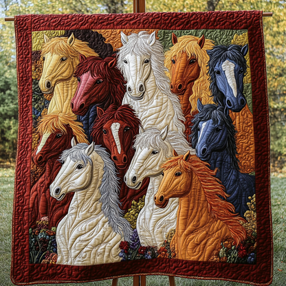 Twilight Mustang Quilted Blanket