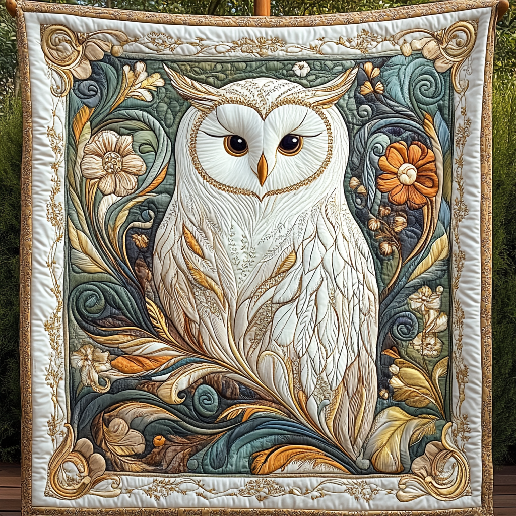 Twilight Owl Quilted Blanket