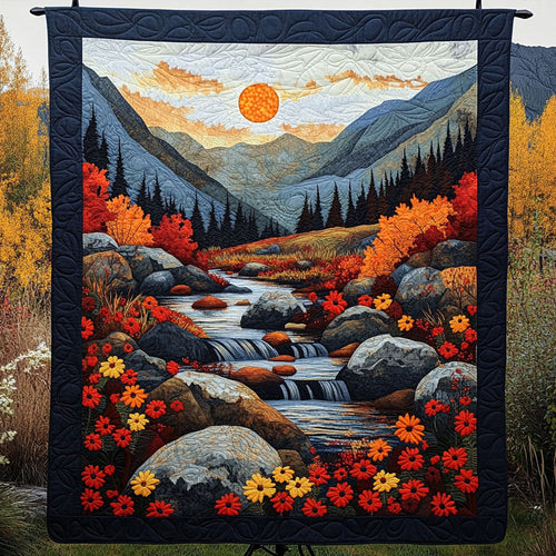 Twilight River Quilted Blanket