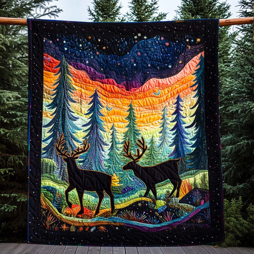 Twilight Wilderness Quilted Blanket