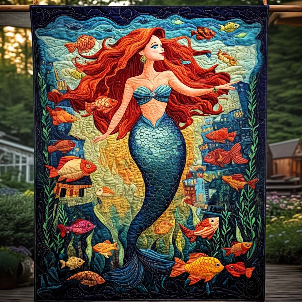Underwater Dreamscape Quilted Blanket