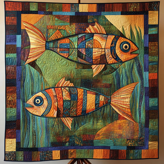 Underwater Mosaic Quilted Blanket