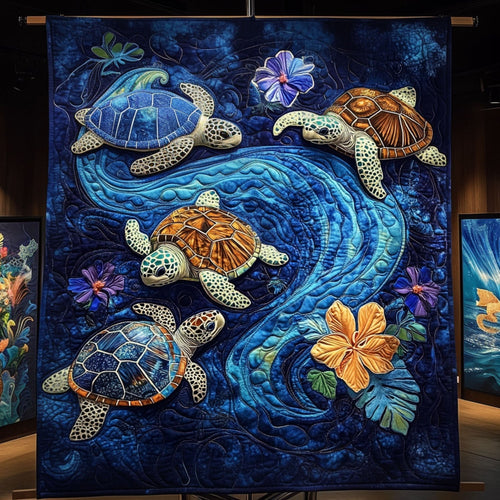 Underwater Whisper Quilted Blanket