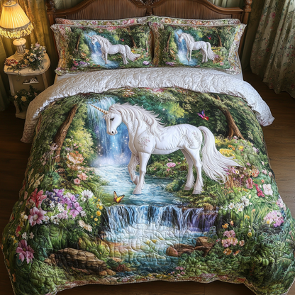 Unicorn Wishes 3-Piece Quilted Bedding Set