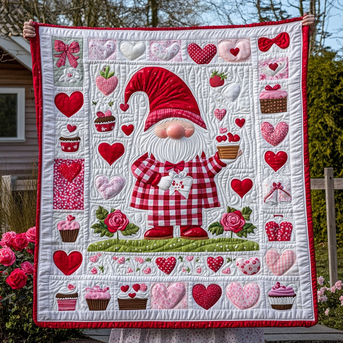 Valentine Charm Quilted Blanket