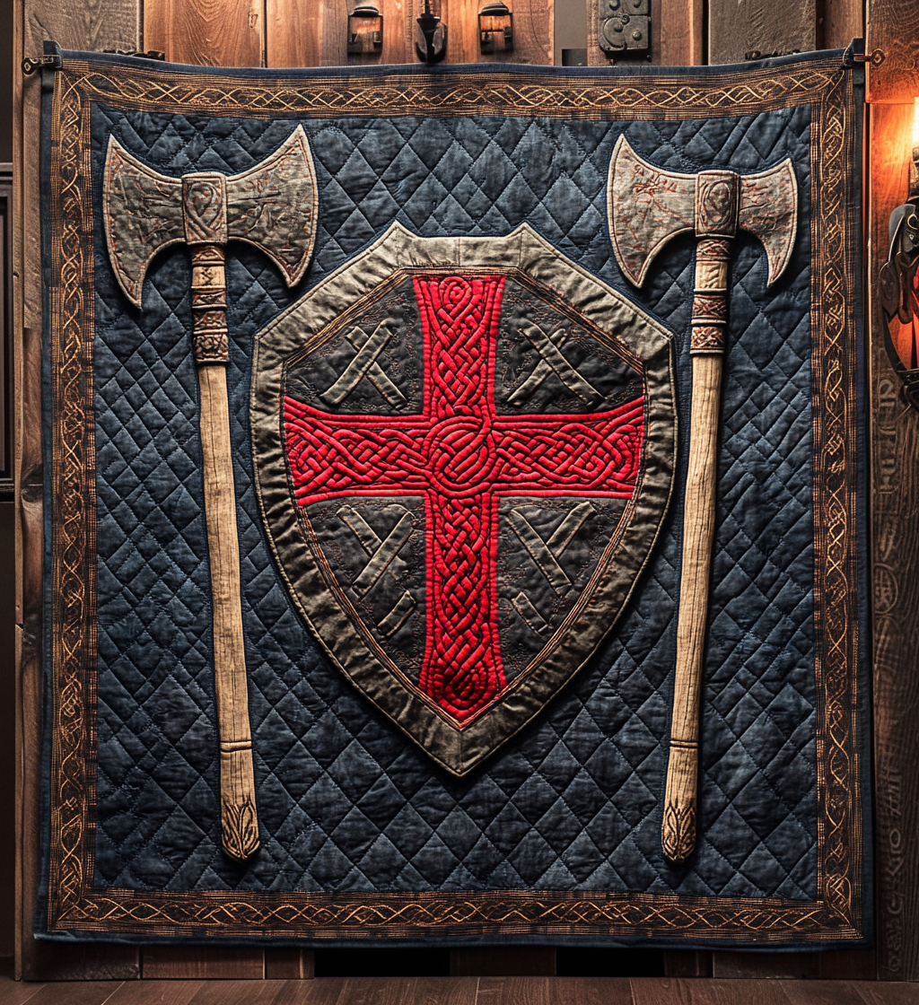 Valhalla Shield Quilted Blanket