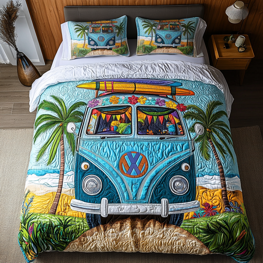 Van Roadtrip 3-Piece Quilted Bedding Set