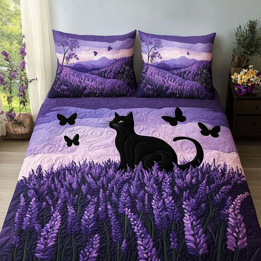 Velvet Whiskers 3-Piece Quilted Bedding Set