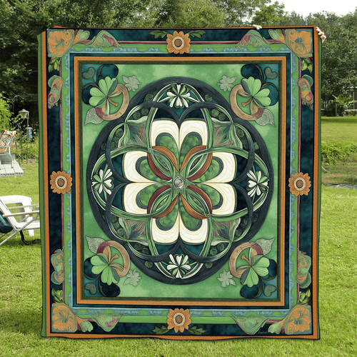 Verdant Luck Quilted Blanket