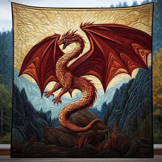 Vermillion Wrath Quilted Blanket