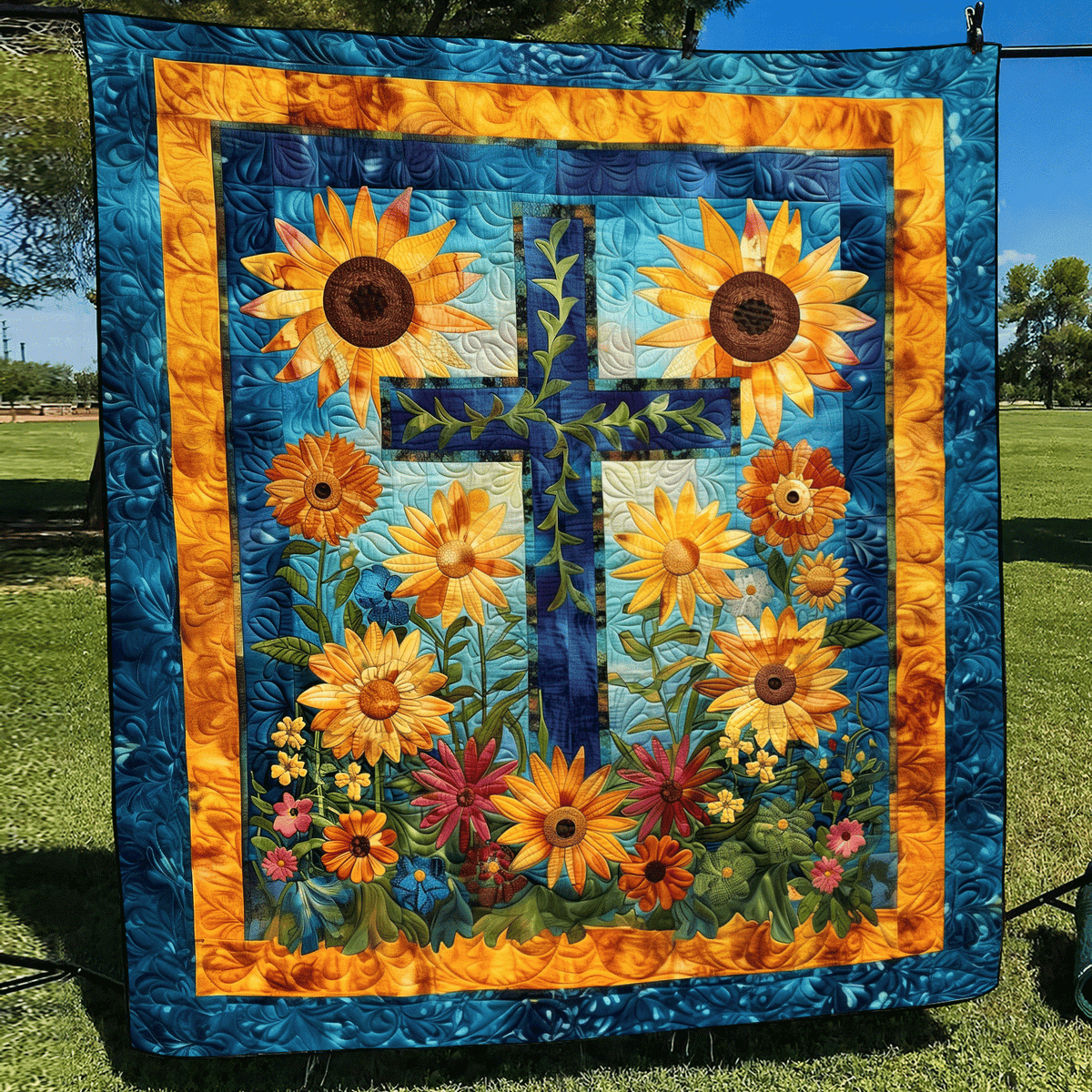 Vibrant Fields Quilted Blanket