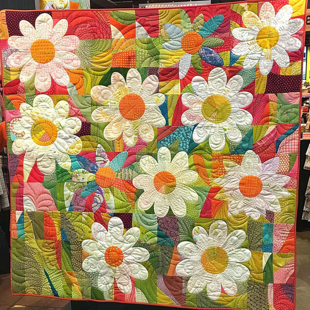 Vibrant Garden Quilted Blanket