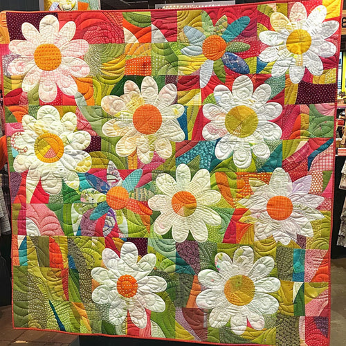 Vibrant Garden Quilted Blanket