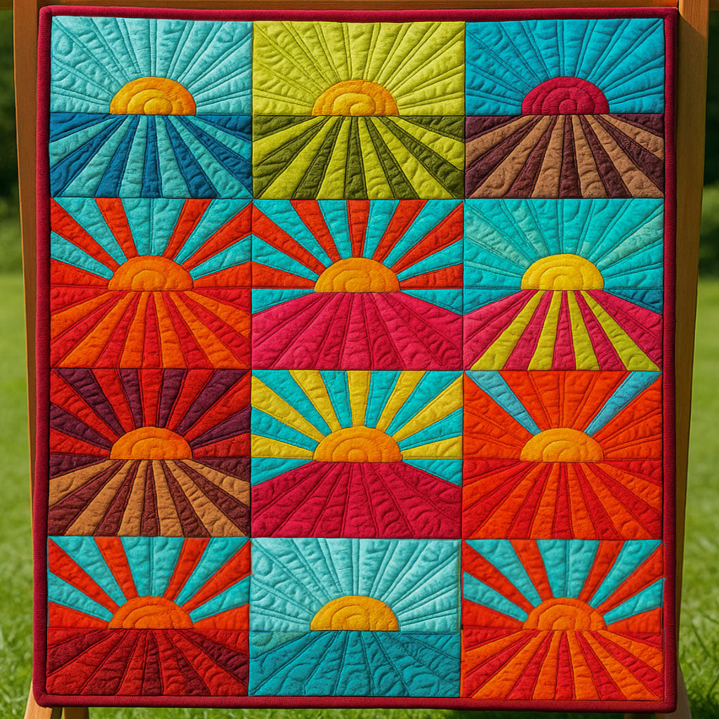 Vibrant Horizon Quilted Blanket