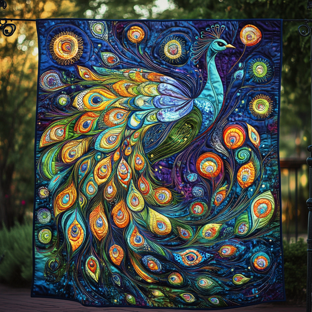 Vibrant Majesty Quilted Blanket