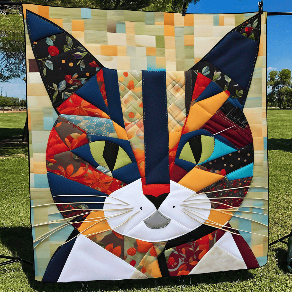 Vibrant Paws Quilted Blanket