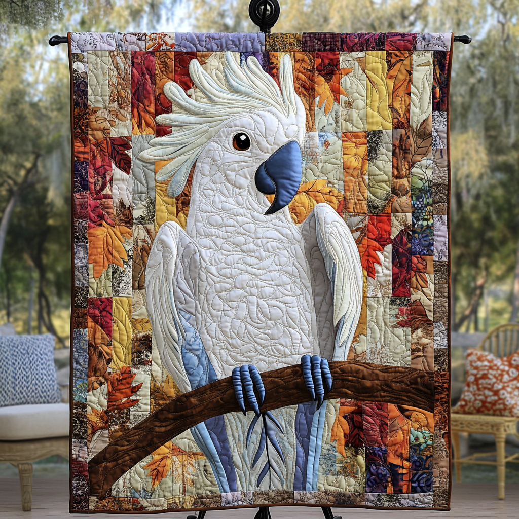 Vibrant Plumage Quilted Blanket