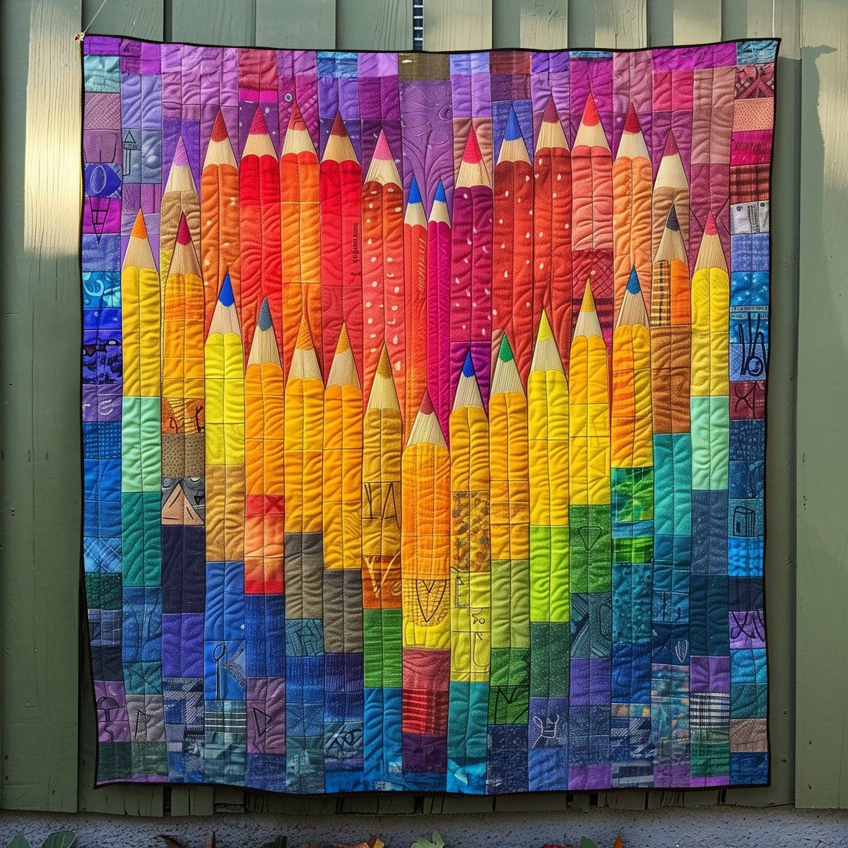 Vibrant Strokes Quilted Blanket
