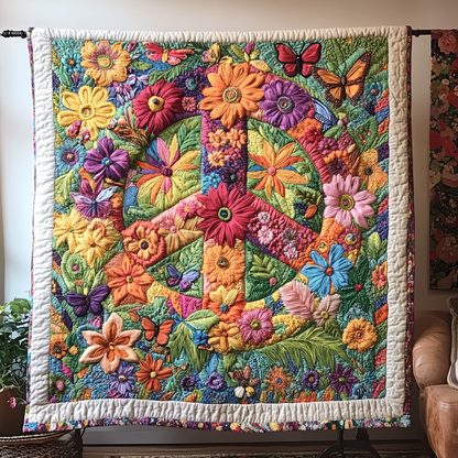 Vibrant Tranquility Quilted Blanket