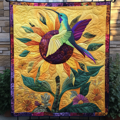 Vibrant Whispers Quilted Blanket