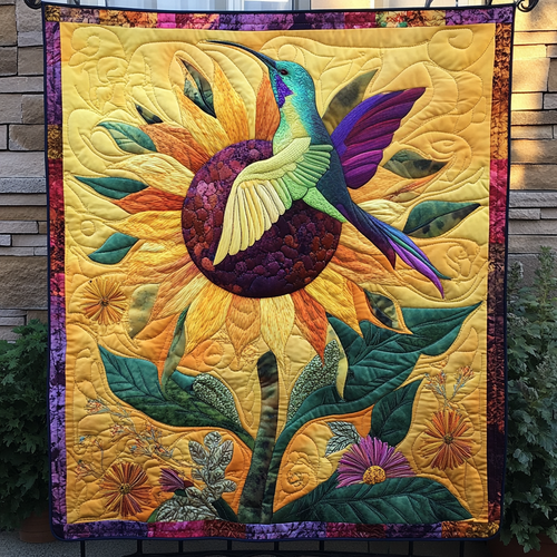 Vibrant Whispers Quilted Blanket