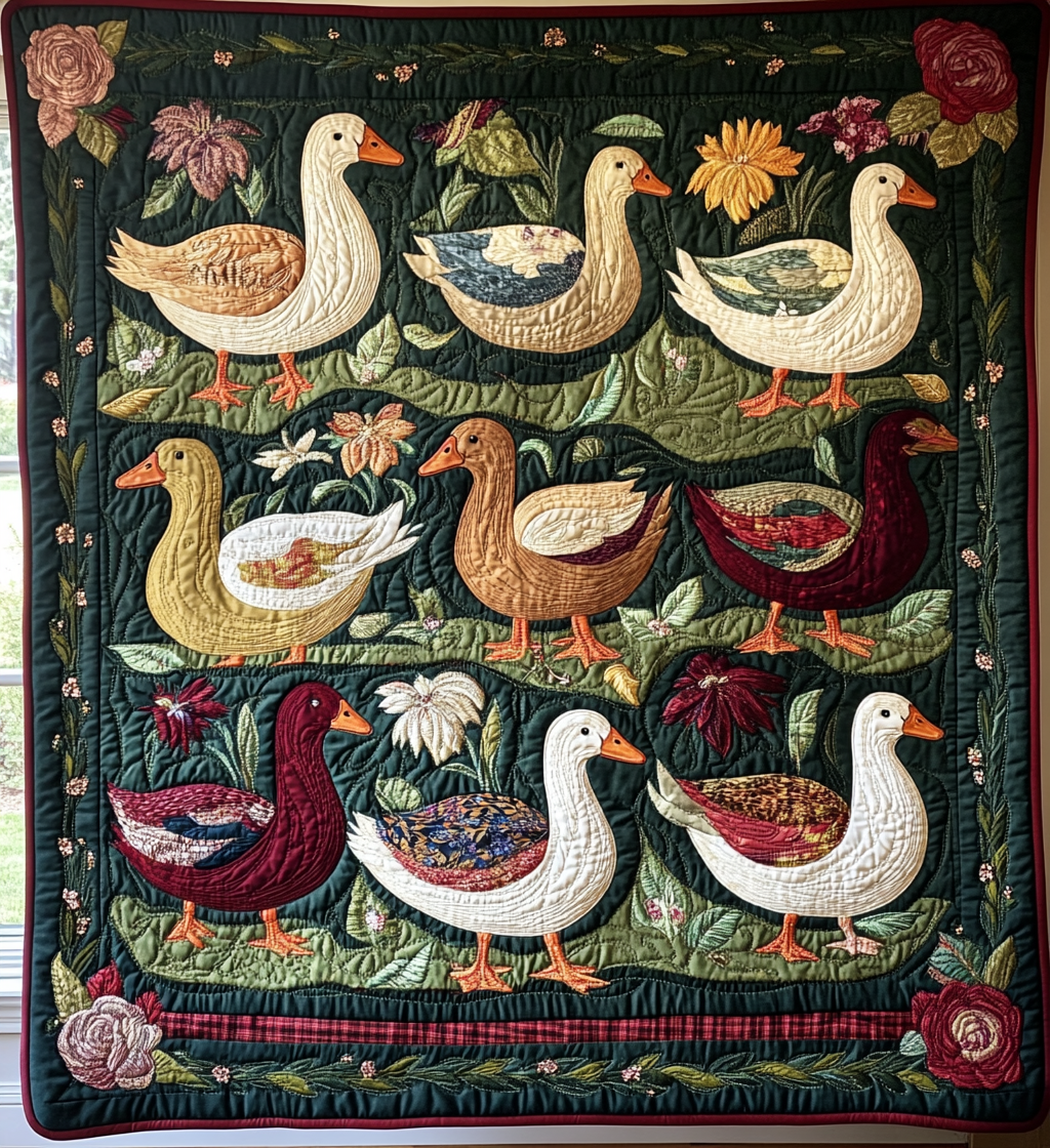 Vintage Duck Quilted Blanket