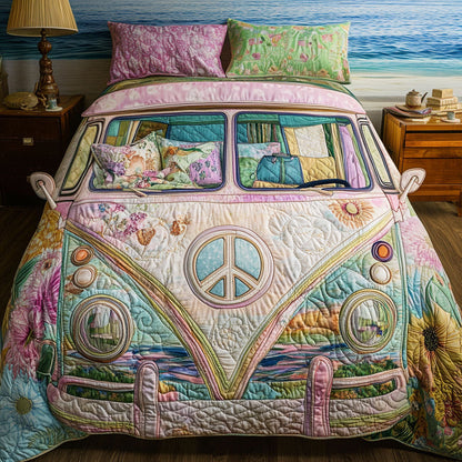 Hippie Van 3-Piece Quilted Bedding Set