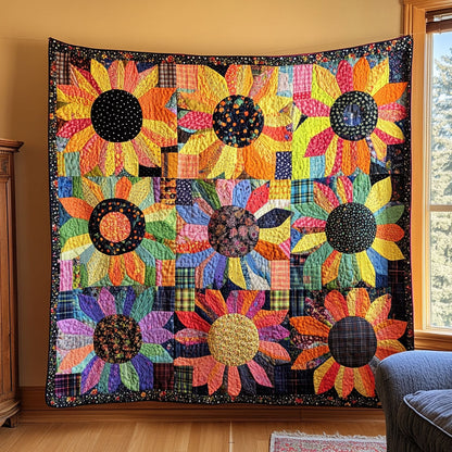 Vintage Bloomscape Quilted Blanket