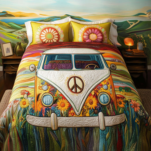 Vintage Van Voyage 3-Piece Quilted Bedding Set