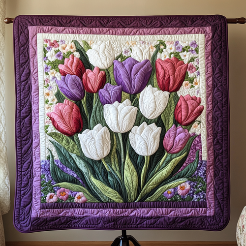 Violet Garden Quilted Blanket