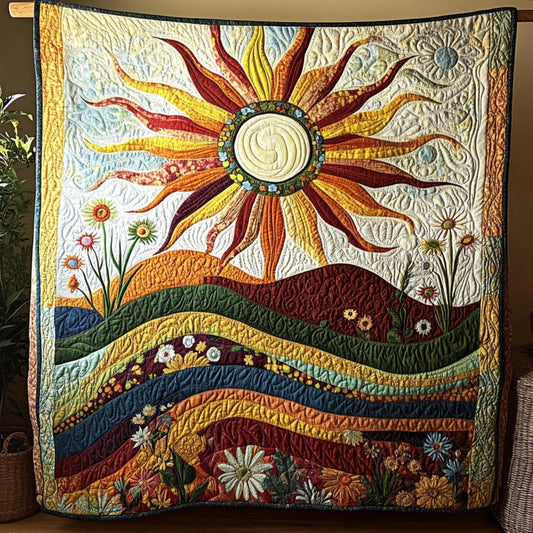 Vivid Harmony Quilted Blanket