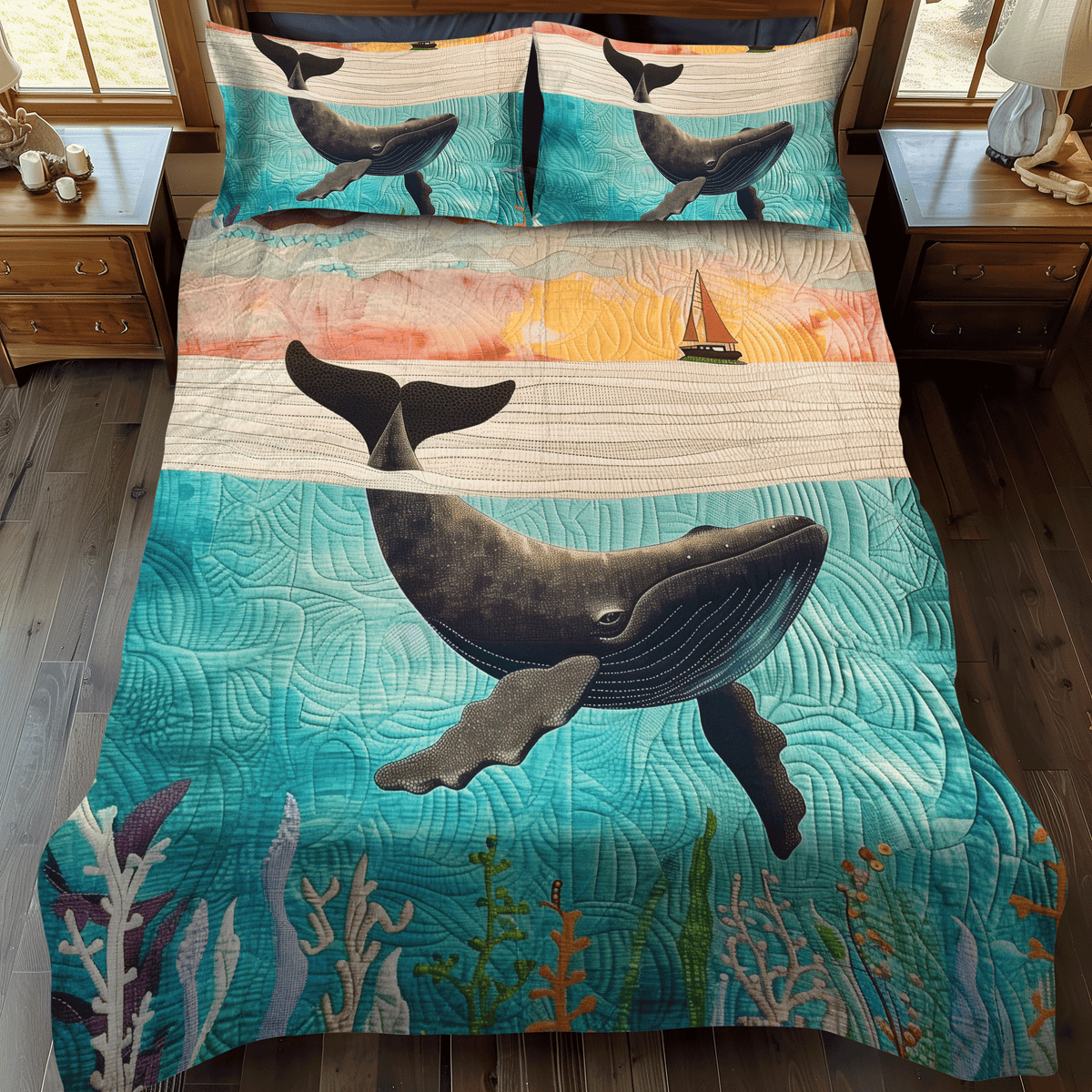 Voyager of the Vast 3-Piece Quilted Bedding Set