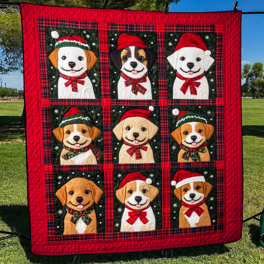 Warm Puppy Wishes Quilted Blanket