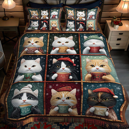 Warm Whiskers 3-Piece Quilted Bedding Set