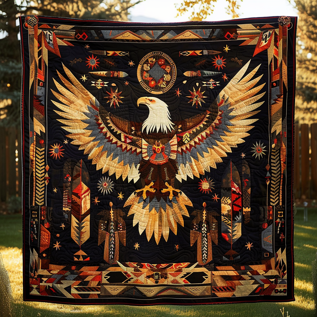 Warrior's Eagle Quilted Blanket