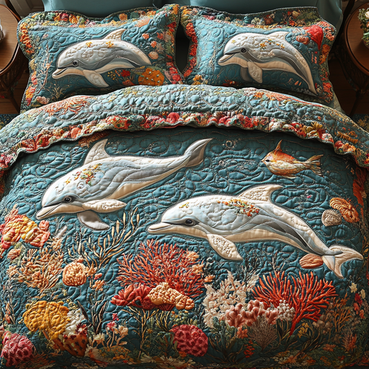 Wave Rider 3-Piece Quilted Bedding Set
