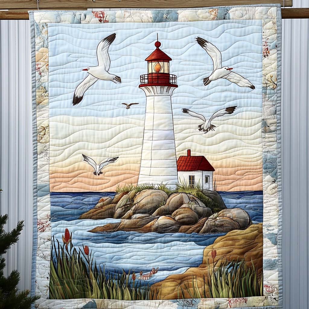 Waves Of Serenity Quilted Blanket