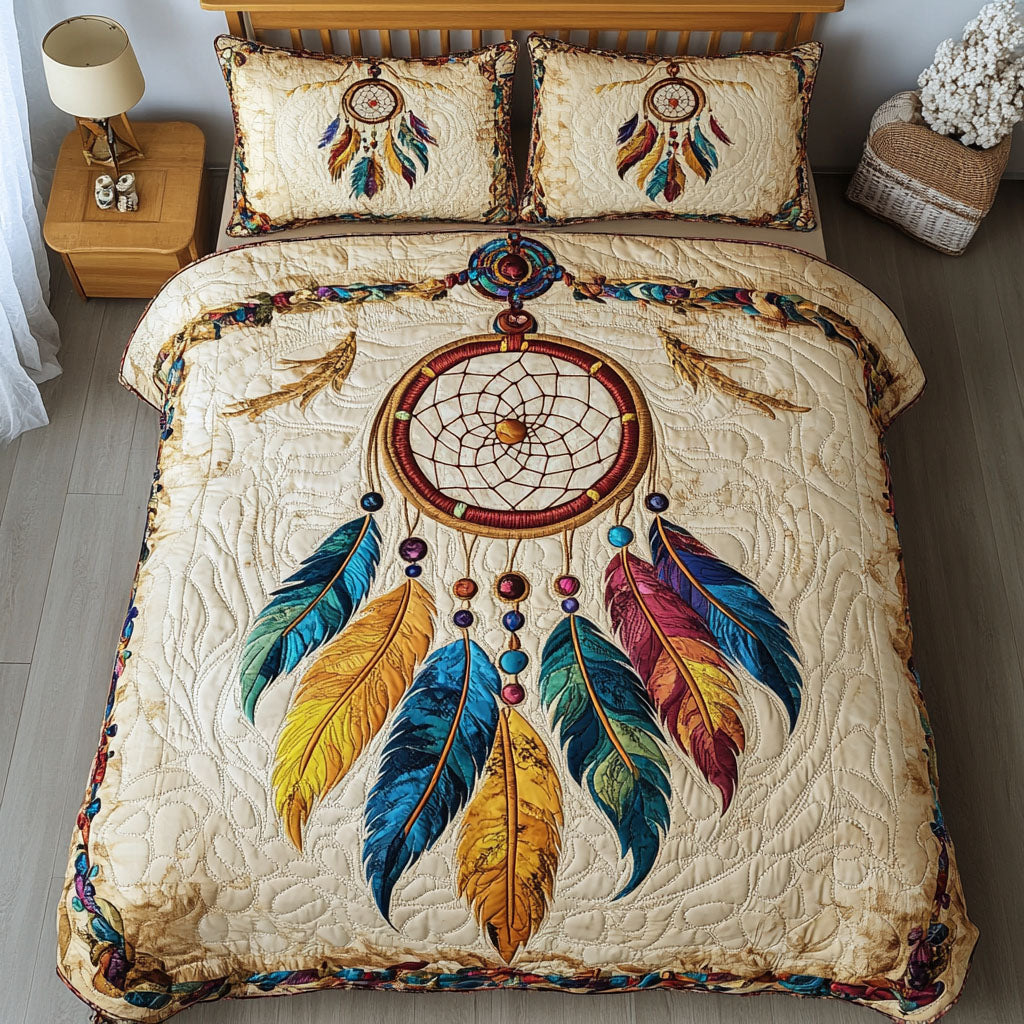 Web of Serenity 3-Piece Quilted Bedding Set