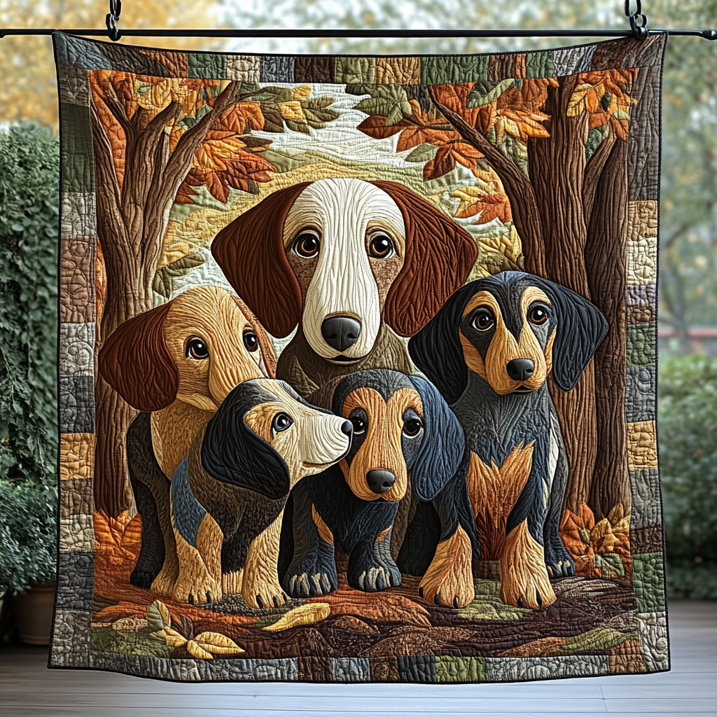 Weiner Whimsy Quilted Blanket