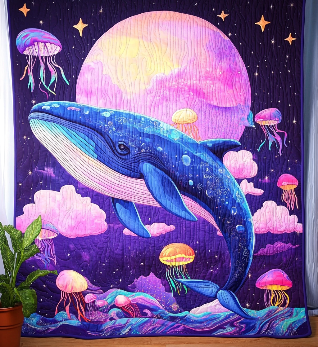Whale Dream Quilted Blanket