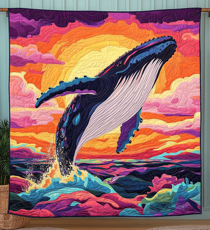 Whale Oasis Quilted Blanket