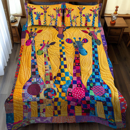 Whimsical Giraffe 3-Piece Quilted Bedding Set
